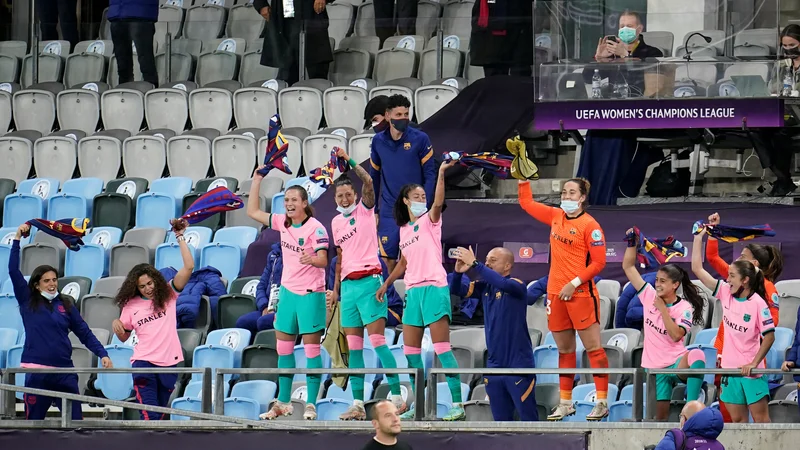 Fotografija: V taboru Barcelone je bilo resnično veselo. FOTO: Reuters