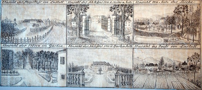 Posamezni pogledi na dolski vrt iz načrta leta 1816 Foto Arhiv Republike Slovenija, SI AS 207r