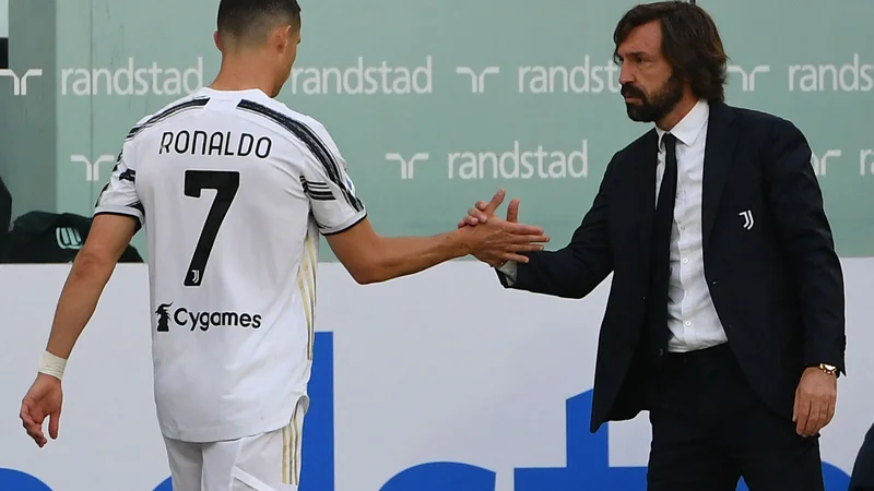 Fotografija: Cristiano Ronaldo in Andrea Pirlo bosta poskušala končati sezono na uspešen način, toda to jima lahko uspe le s pomočjo Atalante. FOTO: Isabella Bonotto/AFP