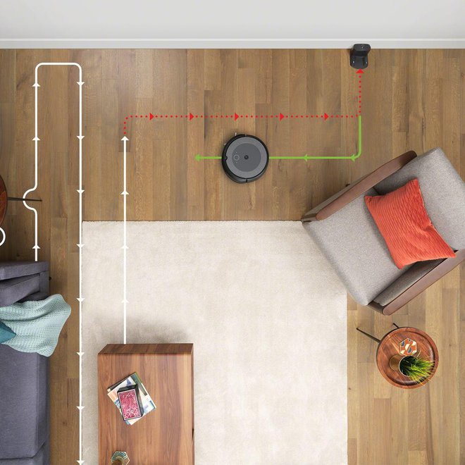 iRobot se sesanja loti pametno. S pomočjo senzorjev bo spoznal tloris vašega stanovanja. FOTO: iRobot