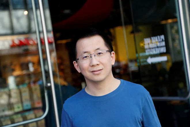 ByteDance je aprila opustil načrte za IPO.&nbsp; Zhang Yimingov delež v podjetju je vreden vsaj 45 milijard dolarjev.<br />
FOTO: Shannon Stapleton/Reuters