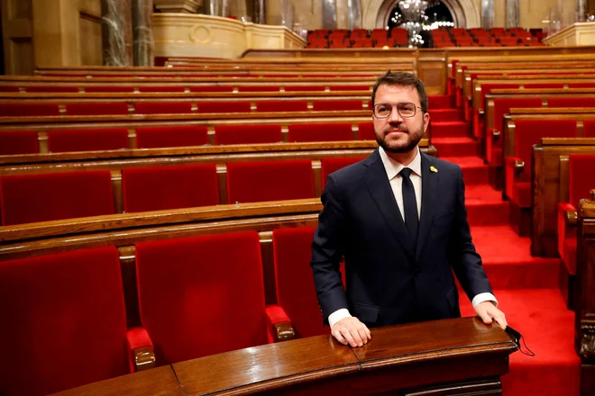 Pere Aragonès je prvi predsednik iz vrst ERC po nastopu frankizma v tridesetih letih prejšnjega stoletja.<br />
Foto: Alberto Estevez Afp