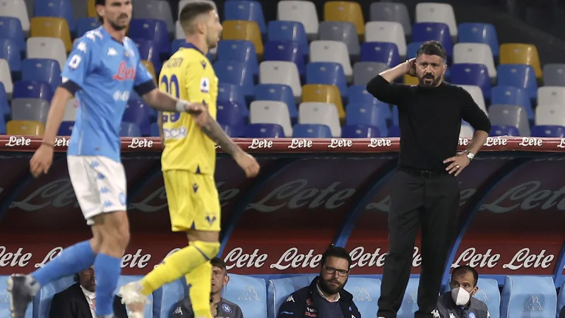 Fotografija: Gennaro Gattuso je Napoli vodil dve leti in z njim osvojil italijanski pokal. FOTO: Ciro De Luca/Reuters