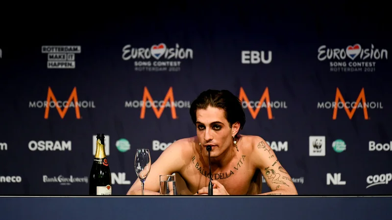 Fotografija: »Ne jemljem mamil,« je že na tiskovni konferenci zatrdil Damiano David. FOTO: Piroschka Van De Wouw/Reuters