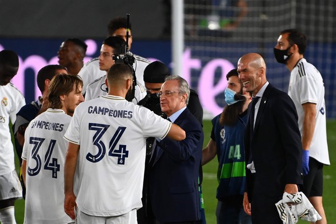 Prvi mož Reala Florentino Perez je hud nasprotnik Slovenca na vrhu Uefa. FOTO: Gabriel Bouys/AFP