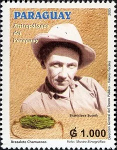 Poštna znamka Paragvaja s podobo Branislave Sušnik iz leta 2005. FOTO: SEM