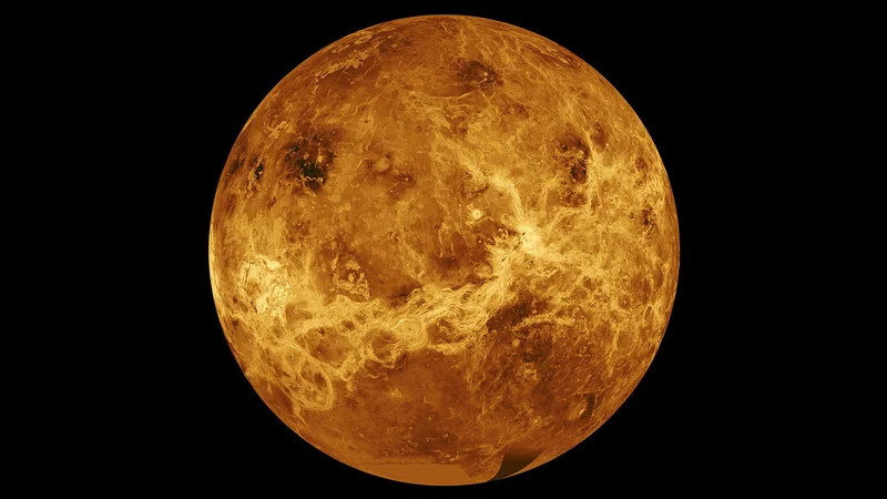 Fotografija: Venera, ki so jo sestavili iz podatkov sond Magellan in Pioneer. FOTO: NASA/JPL-CALTECH/AFP