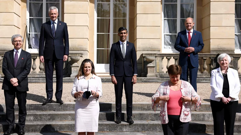 Fotografija: Med tarčami ukrepov so tehnološki velikani, ki po mnenju finančnih ministrov ZDA, Kanade, Nemčije, Francije, Italije, Japonske in Združenega kraljestva zdaj niso pravično obdavčeni. Foto: Henry Nicholls/AFP