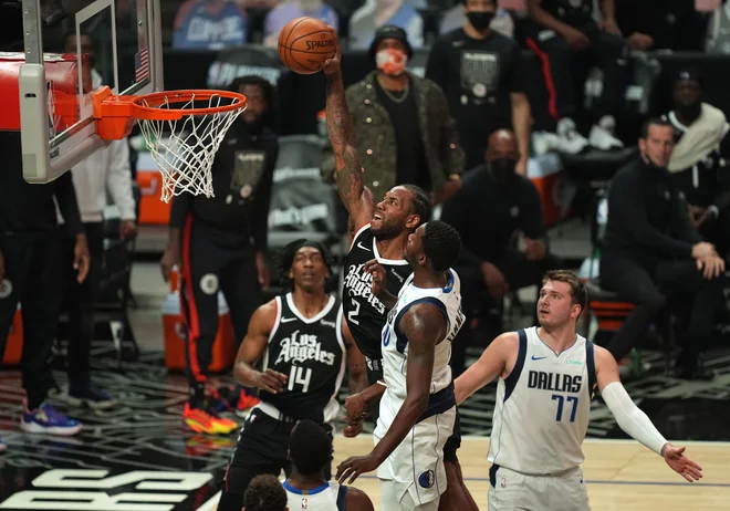 Kawhi Leonard in Luka Dončić sta imela ogromno dvobojev. FOTO: Kirby Lee/Usa Today Sports