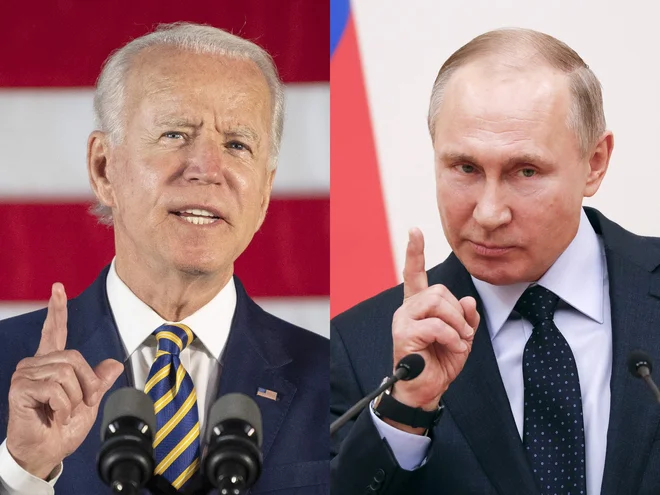 Največ pozornosti je pritegnilo Bidnovo sečanje z Vladimirjem Putinom. FOTO: Grigory Dukor/AFP