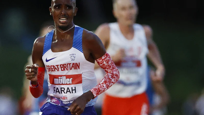 Fotografija: Mo Farah je bil v Birminghamu daleč od olimpijske norme. FOTO: John Sibley/Reuters