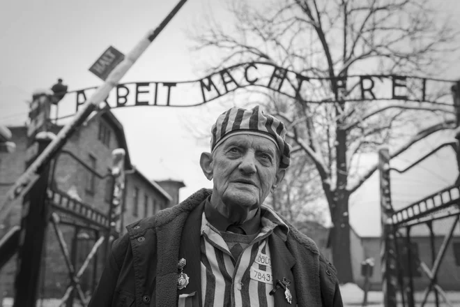 Nekdanji taboriščnik Ihor Malicki v Auschwitzu januarja 2015.&nbsp;FOTO: Voranc Vogel/Delo