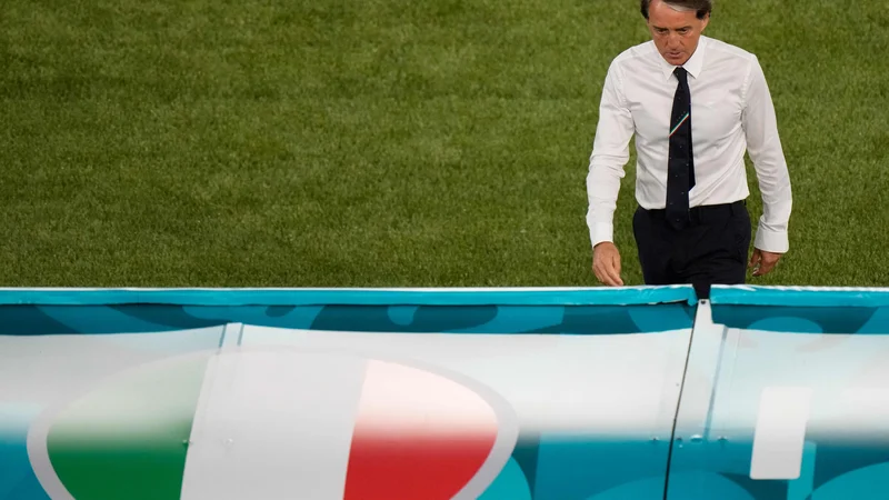 Fotografija: Ekipa, ki jo vodi selektor Roberto Mancini, je nadaljevala z izjemnim nizom nepremagljivosti in nedotaknjenih mrež. Ob vsem tem je podrla še kar nekaj rekordov. FOTO: Andrew Medichini/AFP