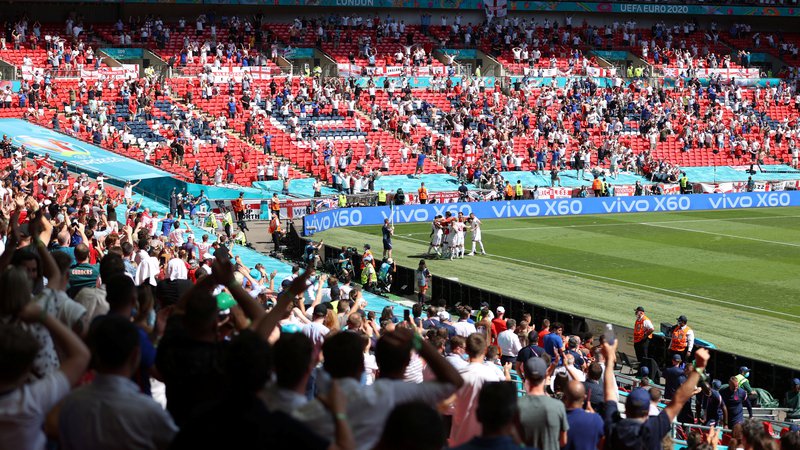 Fotografija: V Londonu se je zbralo slabih 20.000 navijačev Anglije in Hrvaške. FOTO: Catherine Ivill/Reuters
