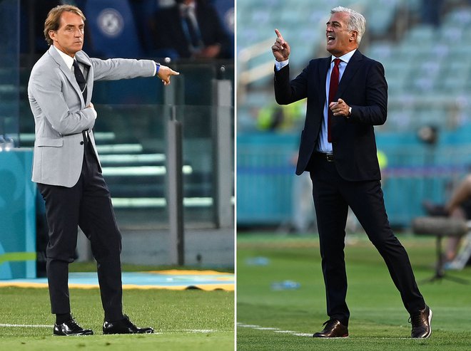 Roberto Mancini in Vladimir Petković sodita med boljše selektorje reprezentanc na stari celini. FOTO: Ozan Kose/AFP