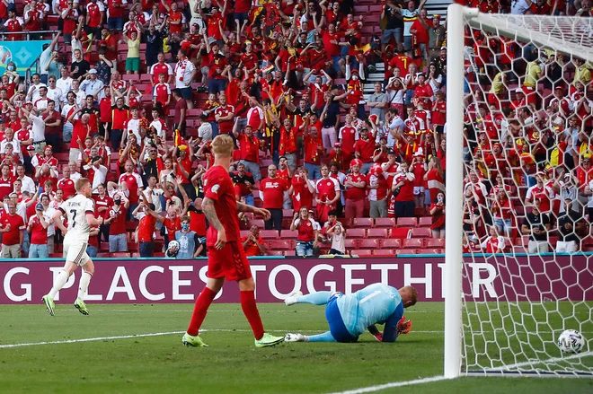 Kevin De Bruyne je zabil nov lep gol. FOTO: Wolfgang Rattay/AFP<br />
&nbsp;