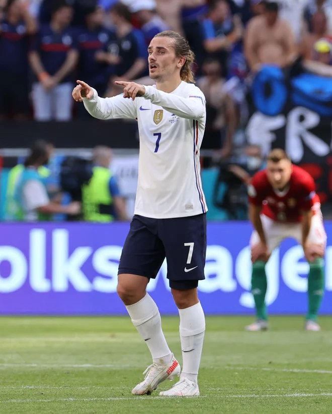 Antoine Griezmann je izenačil, on in soigralci pa galskim petelinom niso mogli prinesti zmage. FOTO: Bernadett Szabo/Reuters