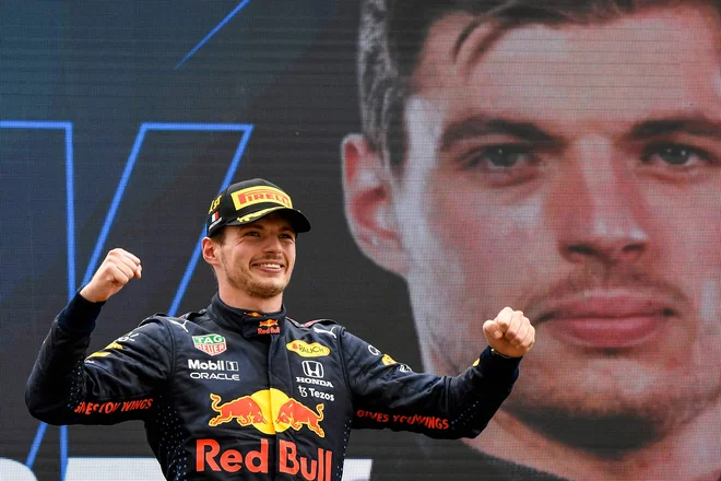 Max Verstappen je v Le Castelletu slavil že tretjo letošnjo zmago.<br />
FOTO: Nicolas Tucat/AFP