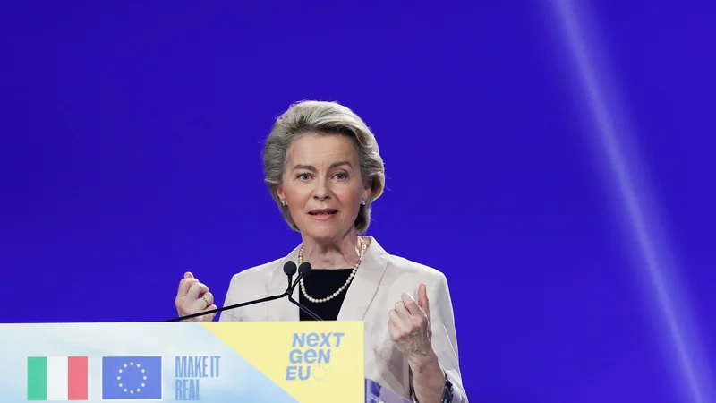 Fotografija: Predsednica evropske komisije Ursula von der Leyen verjame v Unijo, ki podpira različnost. FOTO: Remo Casilli/Reuters