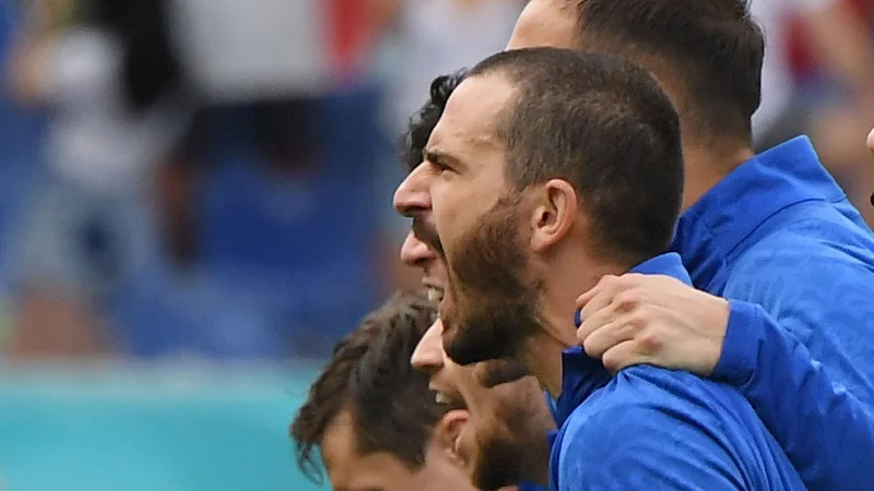 Fotografija: Ko se iz grl azzurrov zasliši Fratelli d'Italia, se naježi koža in sprosti adrenalin. FOTO: Alberto Lingria/Reuters