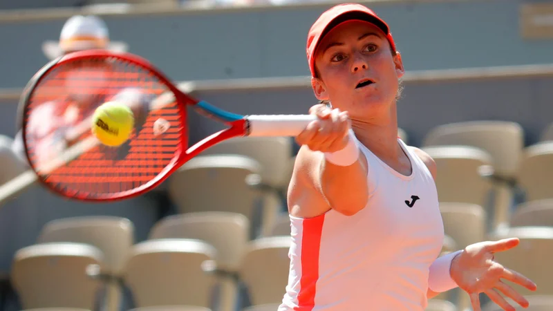 Fotografija: Tamara Zidanšek gre v Wimbledonu najprej na češko deseto nosilko. FOTO: Sarah Meyssonnier/Reuters