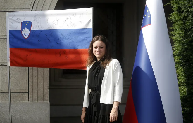 Po pariškem polfinalu je doživela tudi lep sprejem predsednika države Boruta Pahorja v vili Podrožnik. FOTO: Blaž Samec/Delo
