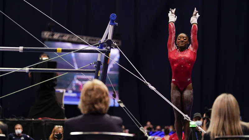 Fotografija: Simone Biles med nastopom v St. Louisu. FOTO: Grace Hollars/USA Today Sports