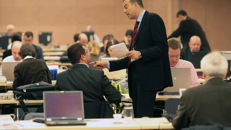 Fotografija: V Sloveniji se je med prvim predsedovanjem svetu EU leta 2008 mudilo skoraj tisoč predstavnikov tujih medijev. Foto: Matej Druznik/Delo
