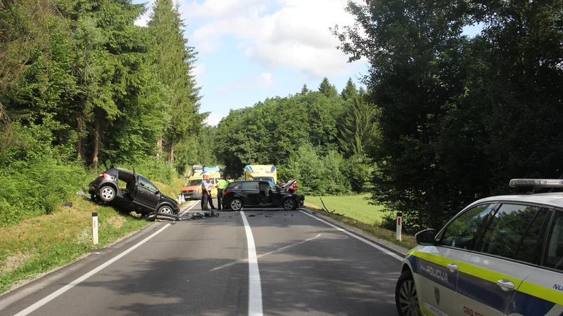 Fotografija: Prometna nesreča se je zgodila pri naselju Turjak. FOTO: PU Ljubljana