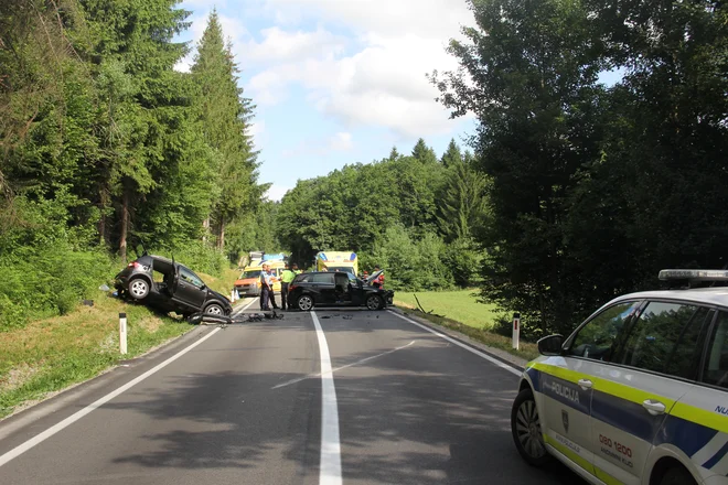 Prometna nesreča se je zgodila pri naselju Turjak. FOTO: PU Ljubljana