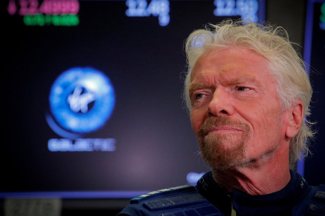 Sir Richard Branson je napovedal, da bo v vesolje letel 11. julija. FOTO: Brendan McDermid/Reuters
