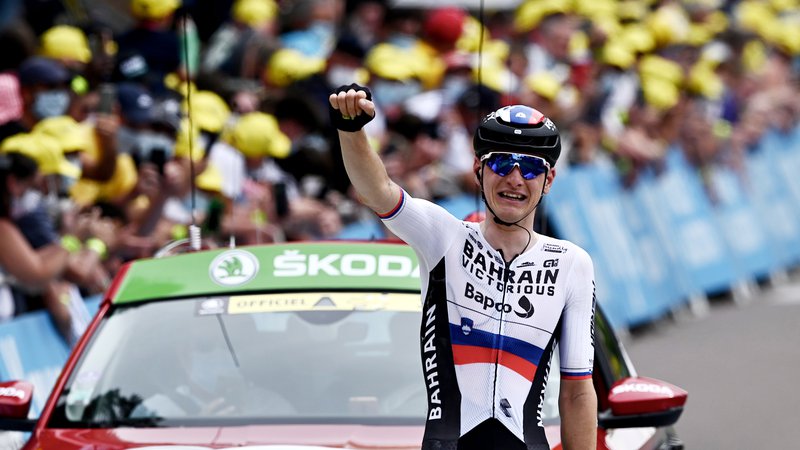 Fotografija: Matej Mohorič je zmagam na Vuelti in Giru dodal še prvenec na Touru. FOTO: Philippe Lopez/Reuters