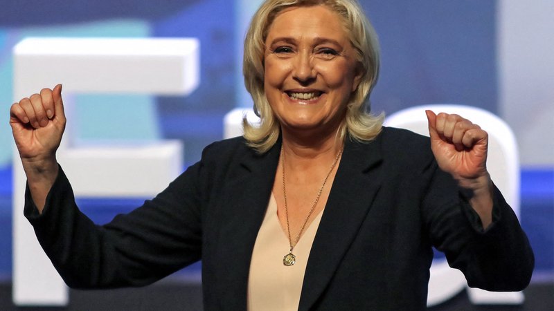 Fotografija: Marine Le Pen podelili tudi četrti mandat na čelu Nacionalnega zbora.
FOTO Raymond Roig/Afp