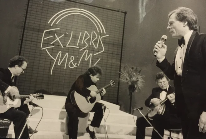 Tomaž Domicelj in Primož Grašič sta prvič skupaj nastopila v televizijski oddaji <em>Ex Libris</em>. Foto osebni arhiv