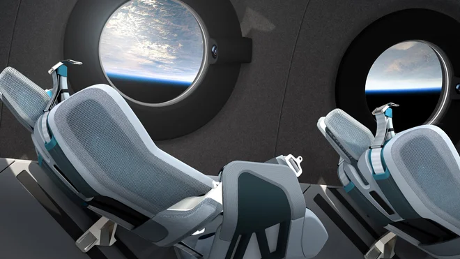 Letalo se lahko pohvali z luksuzno notranjostjo. FOTO: Virgin Galactic/Reuters
