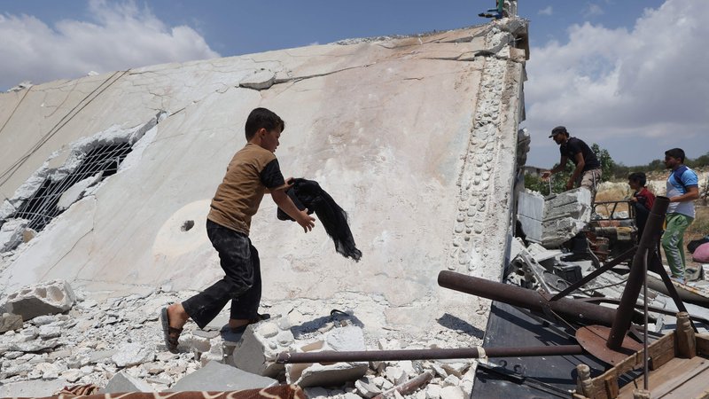 Fotografija: Posledice nedavnega ruskega bombardirnja v Idlibu. Foto: Omar Haj Kadour/AFP