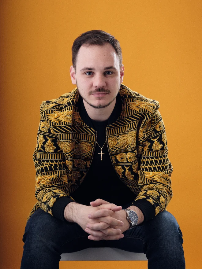 Jean Markič je akademski skladatelj in multiinštrumentalist.<br />
FOTO: Ksaver Šinkar
