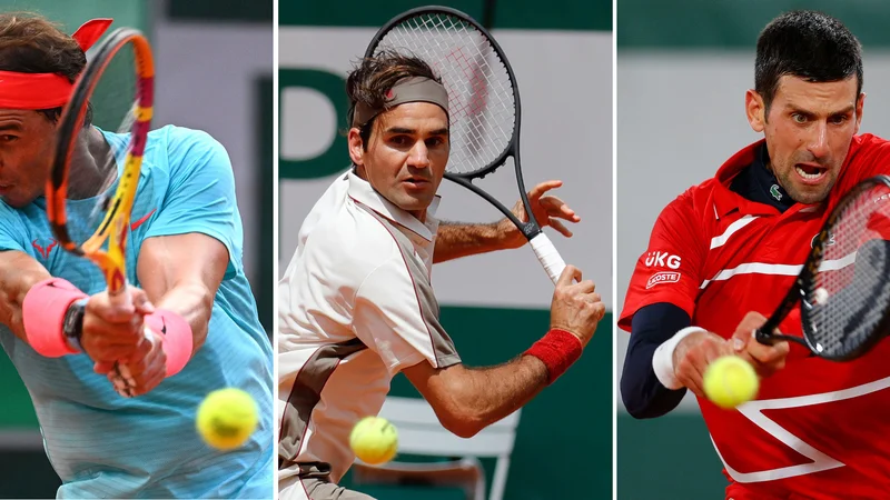 Rafael Nadal , Roger Federer in Novak Đoković FOTO: Anne-christine Poujoulat/AFP