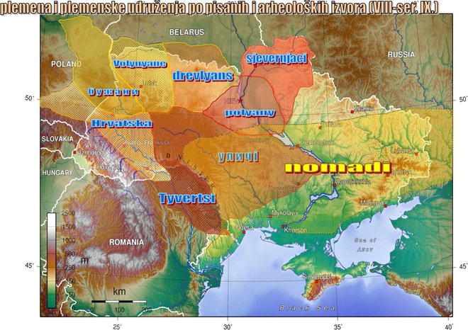 Med 2. in 12. stoletjem je bilo na območju zahodne Ukrajine kar 512 mest in naselij t. i. Bilih Hrvatov, ki so tvorili državo Bila Hrvatska. FOTO: Bila Hrvatska