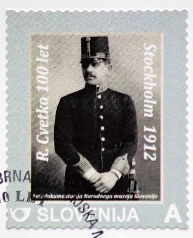 Slovenski časnik in sabljač Rudolf Cvetko se je znašel tudi na poštni znamki. FOT: Igor Mali
