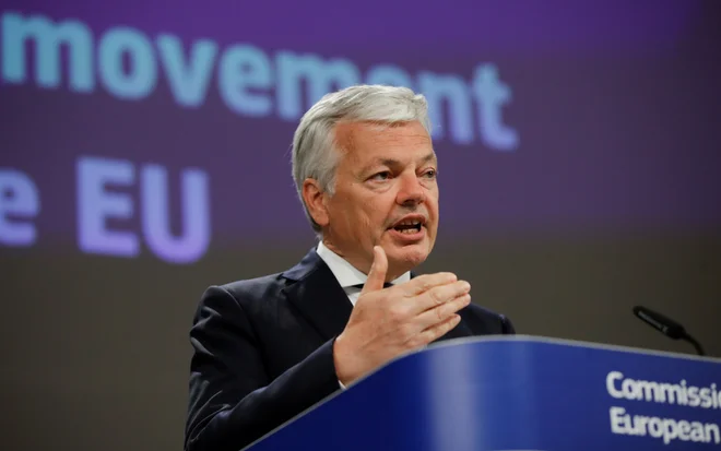 Evropska komisija bo jutri objavila poročilo o vladavini prava. Na fotografiji evropski komisar za pravosodje Didier Reynders. FOTO: Reuters