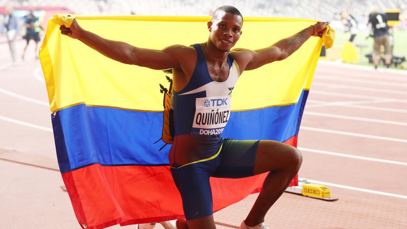 Fotografija: Alex Quiñonez, bronasti na 200 m s SP pred dvema letoma, ne bo sprintal na olimpijskih igrah v Tokiu. FOTO: worldathletics
