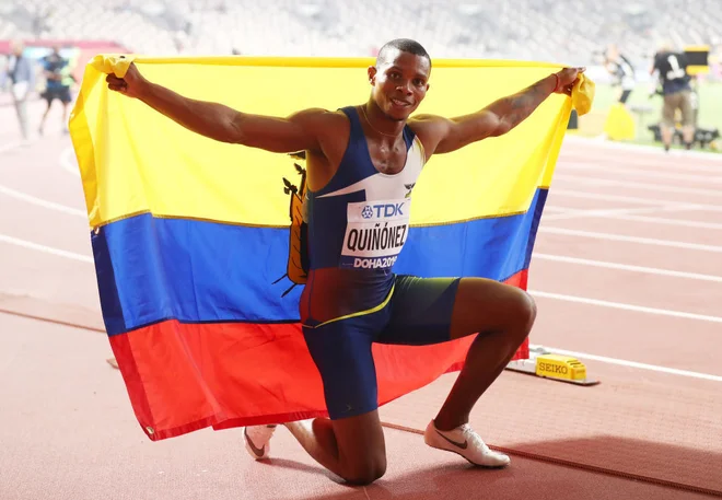 Alex Quiñonez, bronasti na 200 m s SP pred dvema letoma, ne bo sprintal na olimpijskih igrah v Tokiu. FOTO: worldathletics

