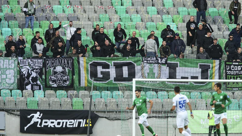 Fotografija: Navijači so pripravljeni za prvo evropsko tekmo Olimpije v tej sezoni, toda zbrali se bodo v Šiški, ne v Stožicah.. FOTO: Jože Suhadolnik