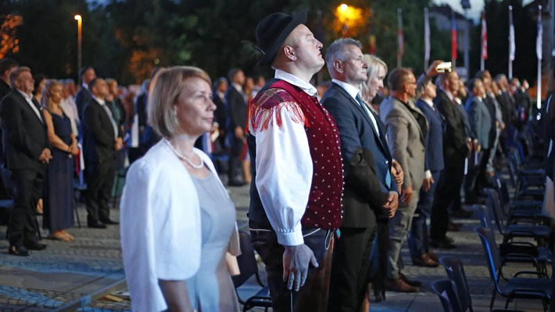 Fotografija: Državna proslava ob 30. obletnici slovenske državnosti na Trgu republike v Ljubljani, 25. junij 2021 FOTO: Matej Družnik/ Delo