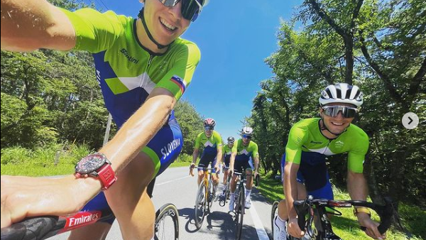 Fotografija: Slovenski kolesarji so dobro razpoloženi pred olimpijsko preizkušnjo. FOTO: Instagram