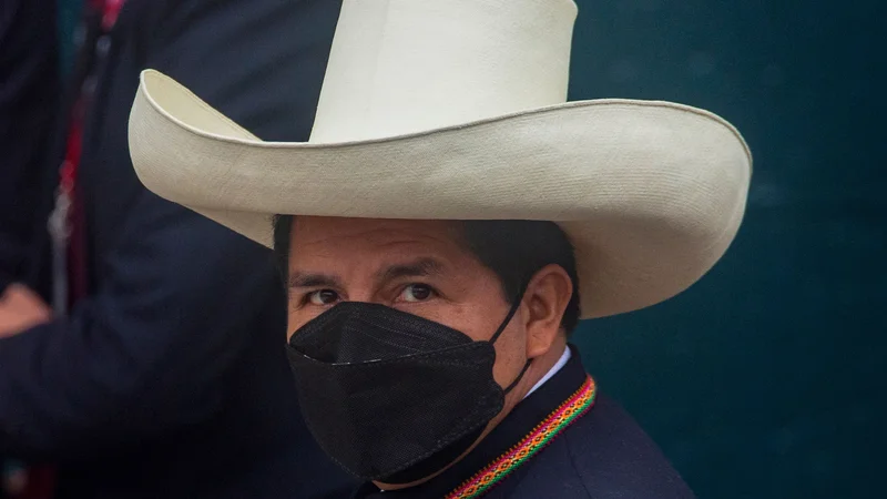 Fotografija: Novi perujski predsednik pred zaprisego v nacionalnem kongresu v Limi. FOTO: Janine Costa/Afp