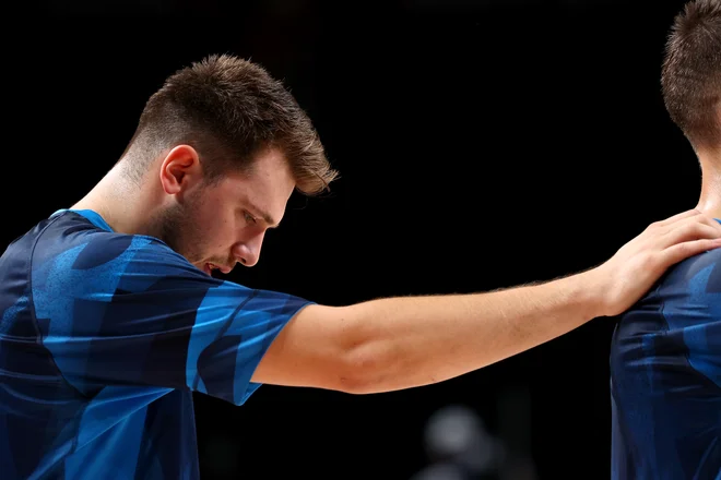 Luka Dončić je bil znova zelo dobro razpoložen. FOTO: Alkis Konstantinidis/Reuters