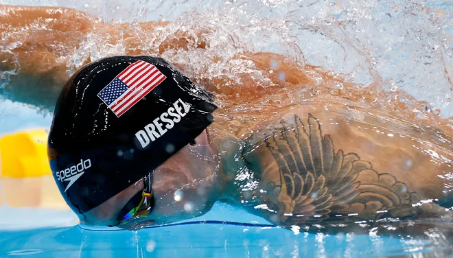Caeleb Dressel je zmagal tudi na 50 m prosto. FOTO: Odd Andersen/AFP