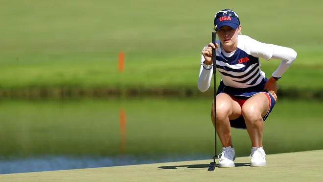 Nelly Korda med četrtkovim nastopom. FOTO: Murad Sezer/Reuters
